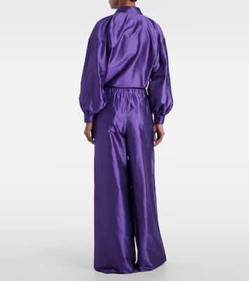 Pantaloni Avio in raso di seta a vita alta | Max Mara