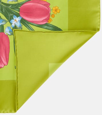 Foulard en soie à fleurs | Gucci