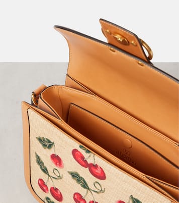 9TO5 Cherryfic raffia-effect shoulder bag | Valentino Garavani