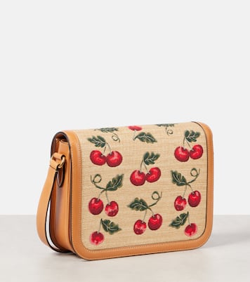 9TO5 Cherryfic raffia-effect shoulder bag | Valentino Garavani