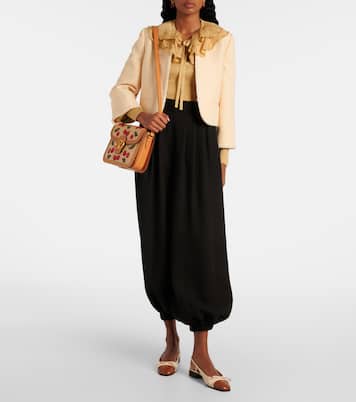 9TO5 Cherryfic raffia-effect shoulder bag | Valentino Garavani
