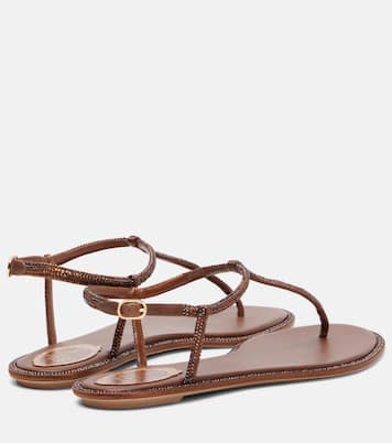 Diana embellished satin thong sandals | Rene Caovilla