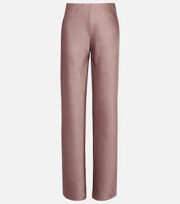 High-rise satin straight pants | Vince