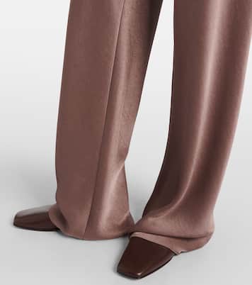 High-rise satin straight pants | Vince