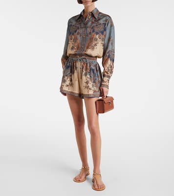 Shorts in seta con stampa paisley | Zimmermann