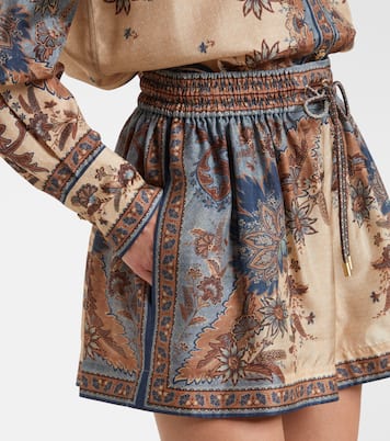 Shorts in seta con stampa paisley | Zimmermann
