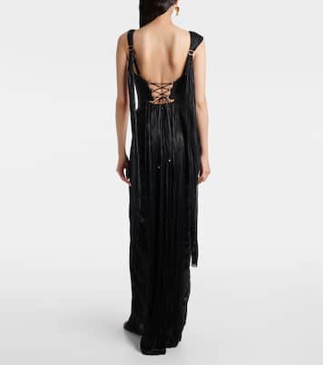 Anais open-back silk mousseline gown | Maria Lucia Hohan
