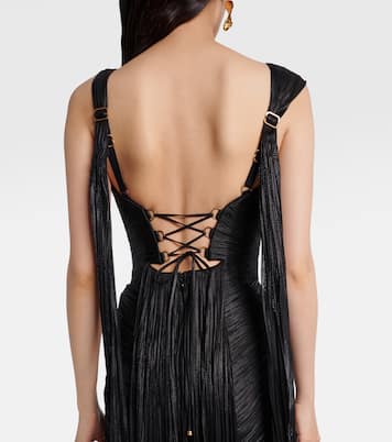 Anais open-back silk mousseline gown | Maria Lucia Hohan