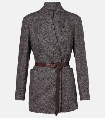 Herringbone Monili wool-blend tweed blazer  | Brunello Cucinelli