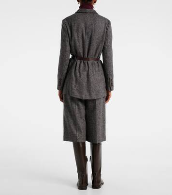 Herringbone Monili wool-blend tweed blazer  | Brunello Cucinelli