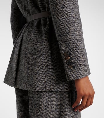 Herringbone Monili wool-blend tweed blazer  | Brunello Cucinelli