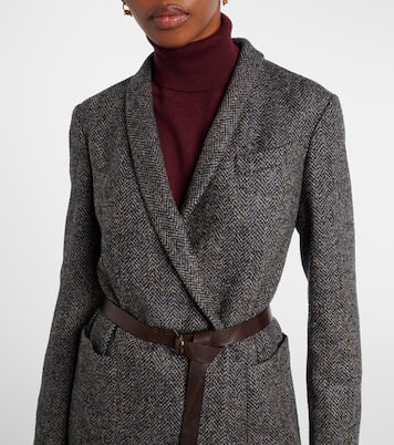 Herringbone Monili wool-blend tweed blazer  | Brunello Cucinelli