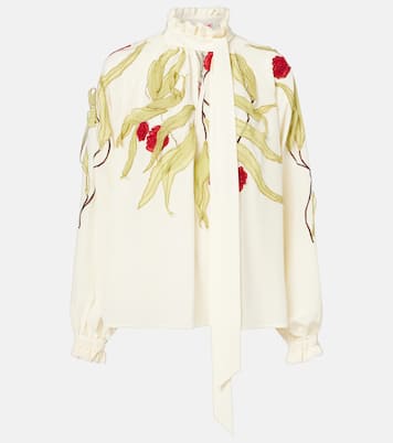 Cerere embroidered silk blouse | La DoubleJ