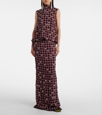 Embellished printed crêpe gown | Dries Van Noten