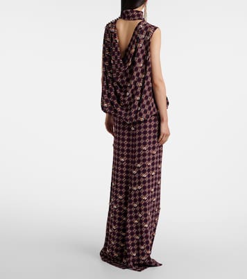 Embellished printed crêpe gown | Dries Van Noten