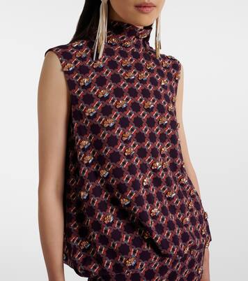 Embellished printed crêpe gown | Dries Van Noten