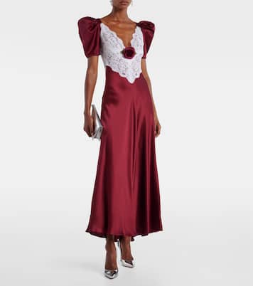 Floral-appliqué lace-trimmed silk gown | Rodarte