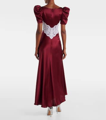 Floral-appliqué lace-trimmed silk gown | Rodarte