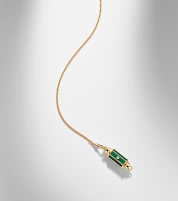 Baby Locket 18kt gold pendant necklace with malachite and diamonds | Marie Lichtenberg