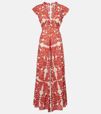 Vestido largo Noreen de algodón estampado | Poupette St Barth