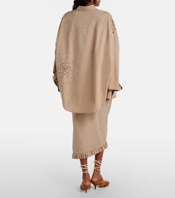 Ruffled draped midi skirt | Dries Van Noten