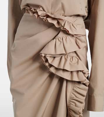 Ruffled draped midi skirt | Dries Van Noten