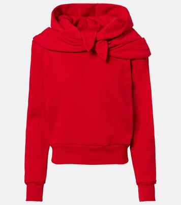 Scarf-detail cotton-blend hoodie | Magda Butrym