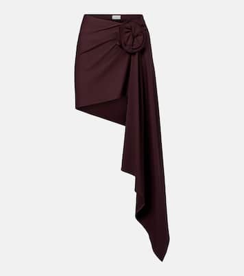 Floral-appliqué draped miniskirt | Magda Butrym