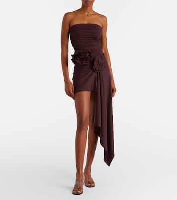 Floral-appliqué draped miniskirt | Magda Butrym