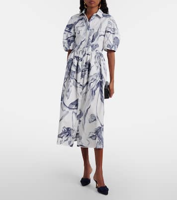 Floral cotton poplin shirt dress | Erdem