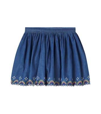 Bernie cotton chambray skirt  | Molo