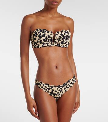 Lisbon leopard-print bikini top | Marysia