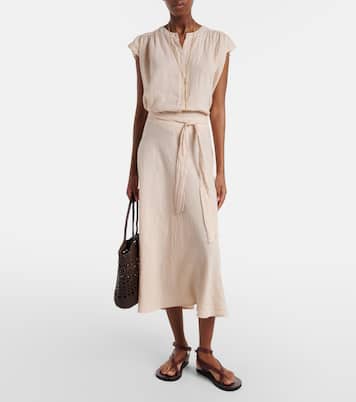 Falda midi Malina de lino | Velvet