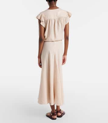 Falda midi Malina de lino | Velvet