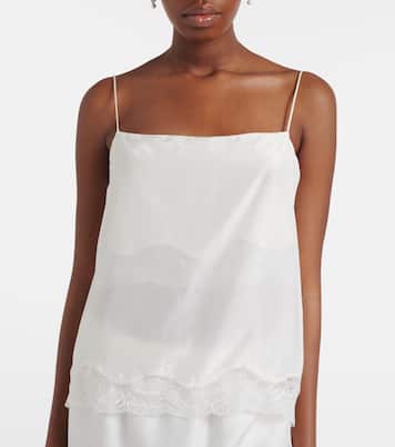 Playful Volumes lace-trimmed silk top | Dorothee Schumacher