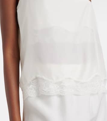Playful Volumes lace-trimmed silk top | Dorothee Schumacher