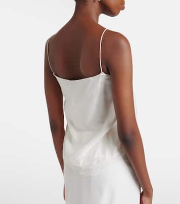 Playful Volumes lace-trimmed silk top | Dorothee Schumacher