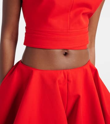 Belted cotton gabardine crop top | Alaïa