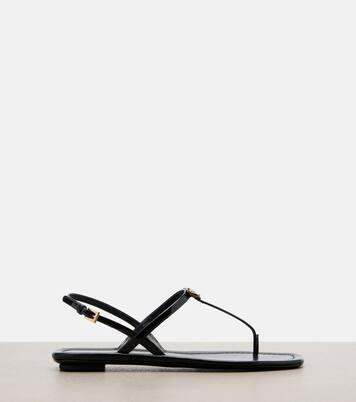 Patent leather thong sandals | Prada
