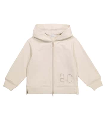 Hoodie aus Baumwolle mit Reißverschluss | Brunello Cucinelli Kids