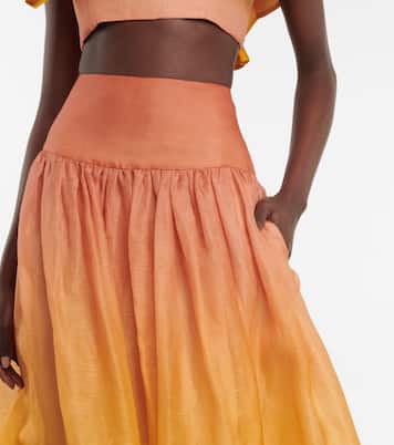 Falda midi Postcard de organza | Zimmermann