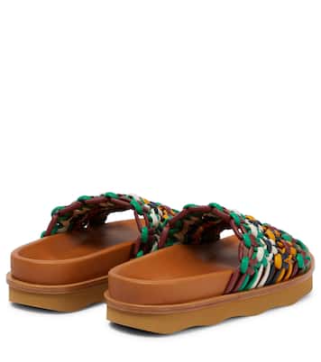 Wavy woven leather slides | Chloé