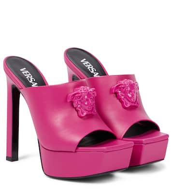 La Medusa leather platform mules | Versace
