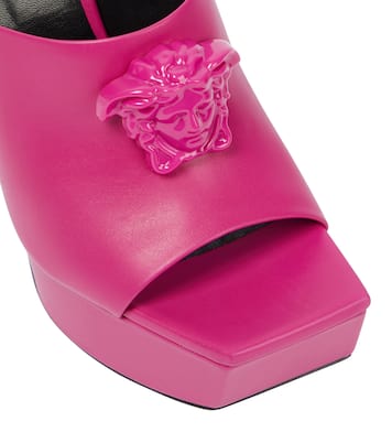 La Medusa leather platform mules | Versace