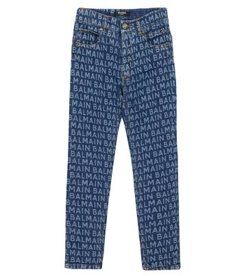 Bedruckte Straight Jeans | Balmain Kids