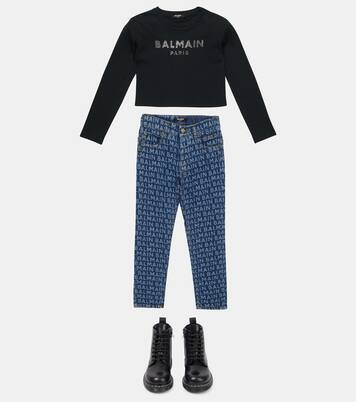Bedruckte Straight Jeans | Balmain Kids