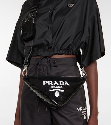 Triangle sequin shoulder bag | Prada