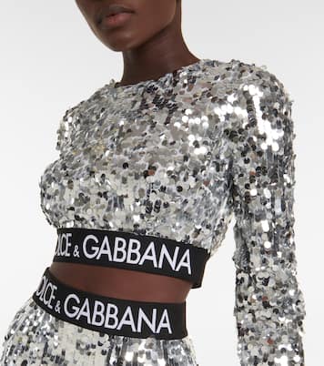 Logo sequined crop top | Dolce&Gabbana