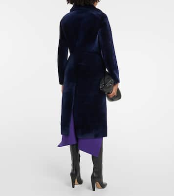 Cappotto doppiopetto in shearling | Blancha