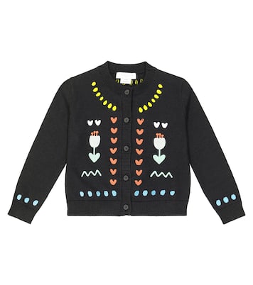 Cardigan brodé en coton et laine | Stella McCartney Kids